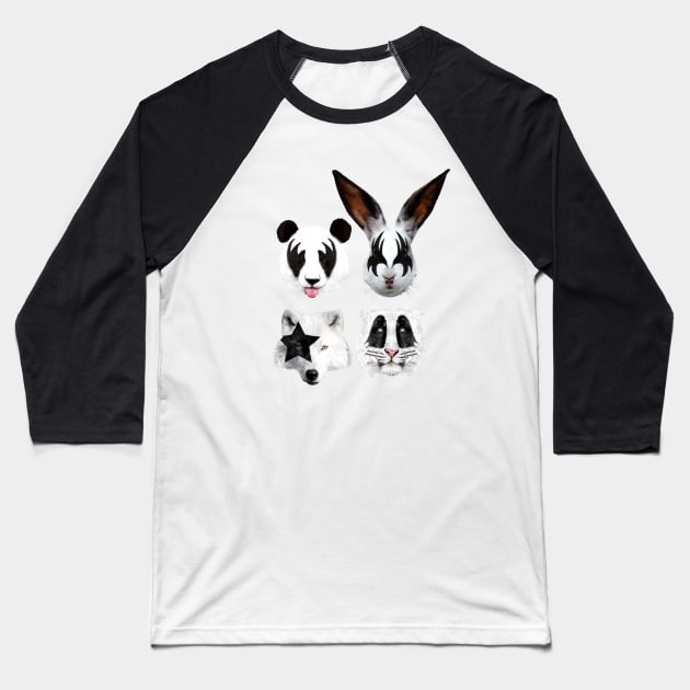 Kiss Of Animals Baseball T-Shirt by astronaut